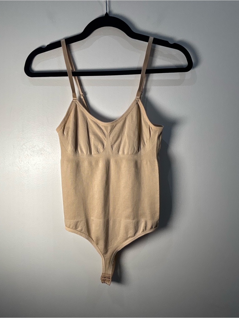 Bodysuit XL Beige Nude Adjustable Straps Snap Closure Super Comfy Boho Thong Top
